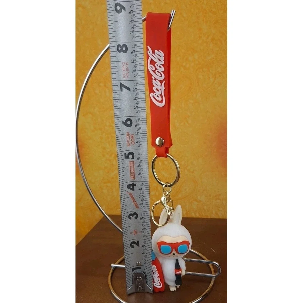 Labubu Surfing‎ With Coca Cola Bottle 3D PVC Keychain Backpack Clip 8